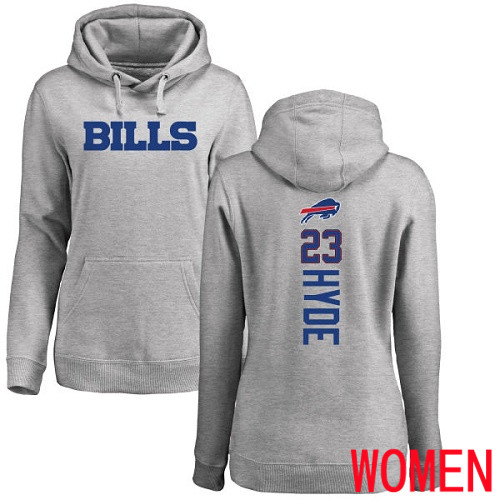 NFL Women Buffalo Bills #23 Micah Hyde Ash Backer Pullover Hoodie Sweatshirt->buffalo bills->NFL Jersey